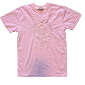 ANWA Pink United States of America Emblem Embroidered T Shirt Size small/Medium